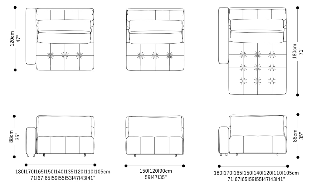 Image of the complete dimensions of the product